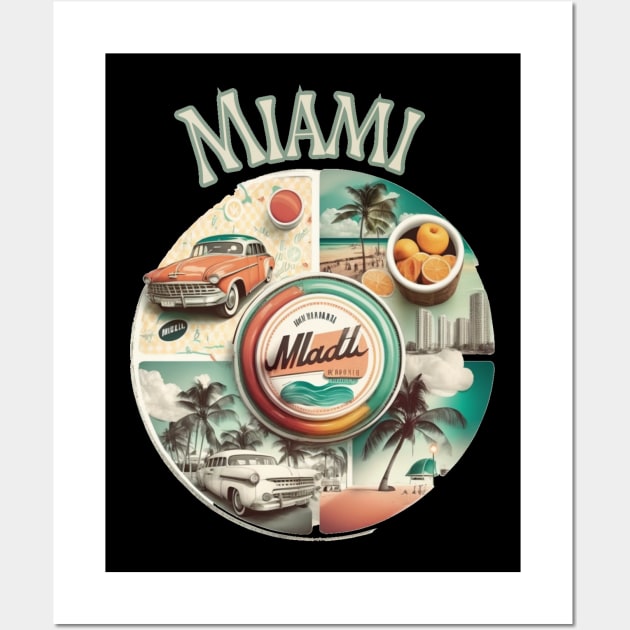 Miami Florida Travel Design Wall Art by stickercuffs